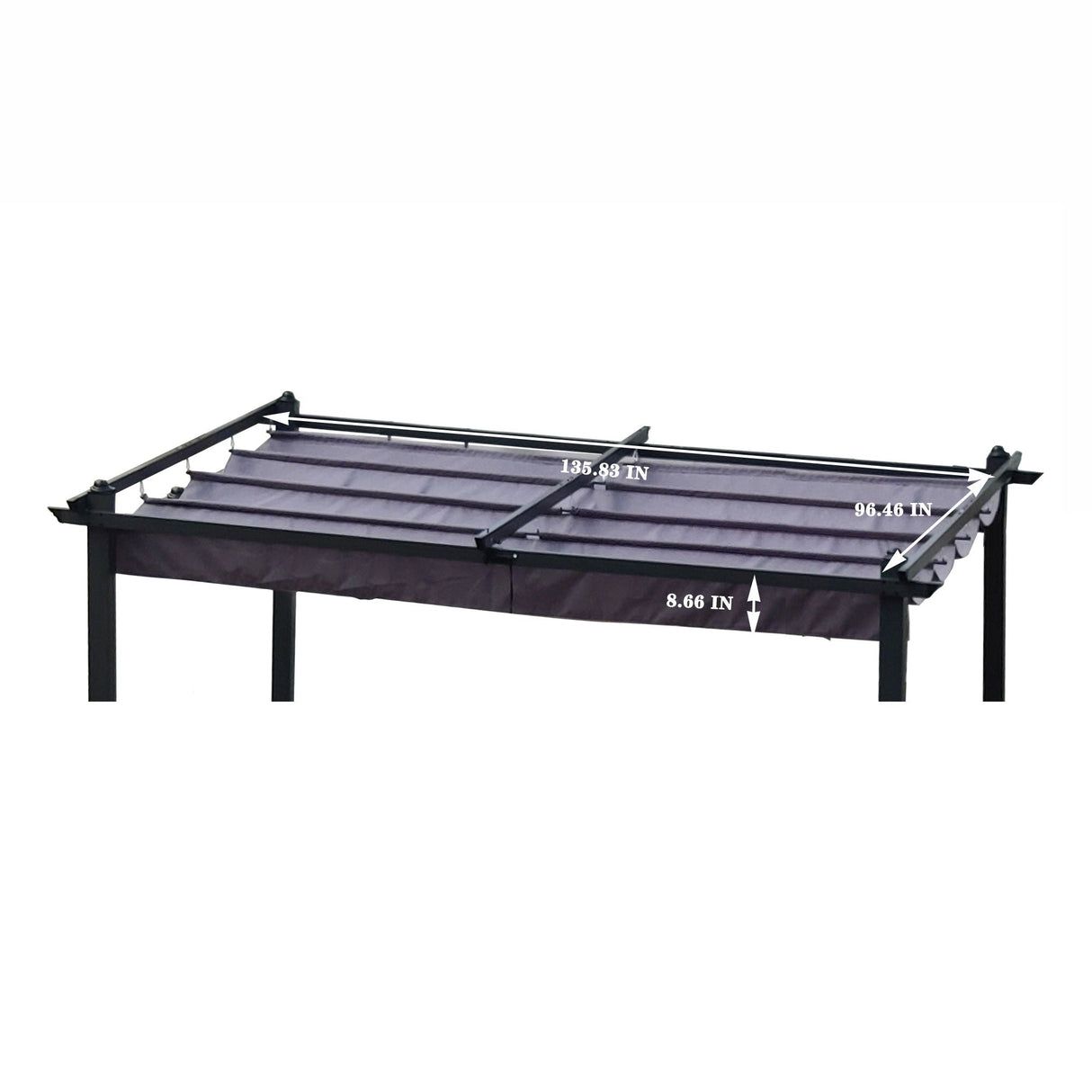Replacement Canopy Top Cover Fabric For Outdoor Patio Retractable Pergola Sun-Shelter Canopy