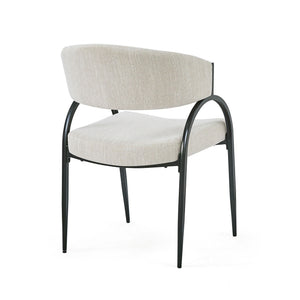 Contemporary Upholstered Dining Chairs With Metal Legs (Set of 2)