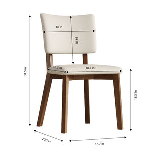 Dining Chair Set of 2 - White / Deep Walnut