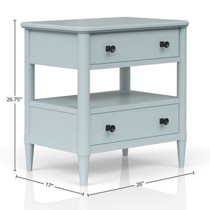 Open Nightstand With 2 Drawers