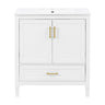 Elegant Fluted Bathroom Vanity With Sink, Soft Close Doors & Drawer