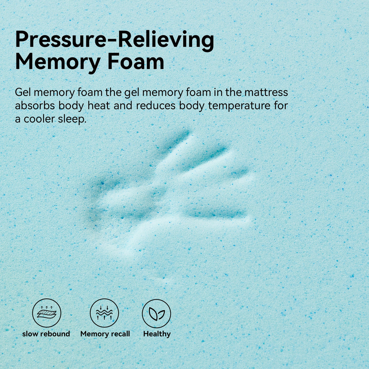 Gel memory foam mattress, double bed, roll pack boxed