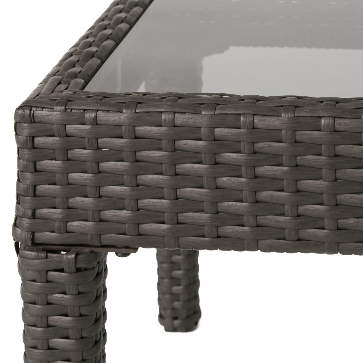 Contemporary Antibes Loveseat & Table Set Outdoor - Gray