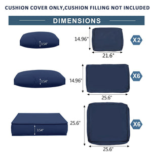Outdoor Deep Seat Cushions For Patio Furniture Replacement, Cushion Set For Sectionals