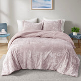 King/Cal King Crushed Velvet Sherpa Reversible Comforter Set