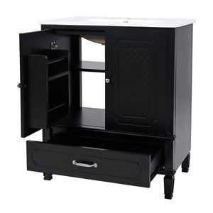 Vintage Style Bathroom Vanity With Sink, Multi Functional Storage, Soft-Closing Door