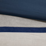 7 Piece Faux Suede Comforter Set Blue King