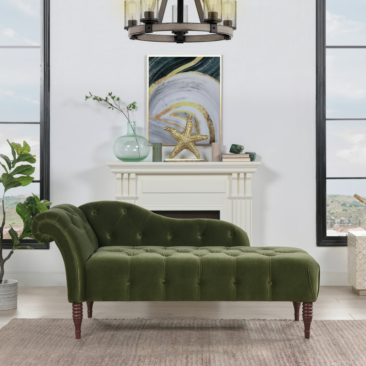 The Solengrund™ Right-Arm Lounge Sofa, Olive Green
