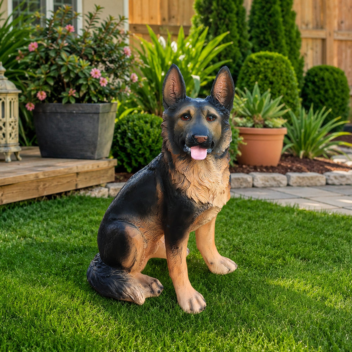 Outdoor Dog Statues German Shepherd Dog Statue for Garden