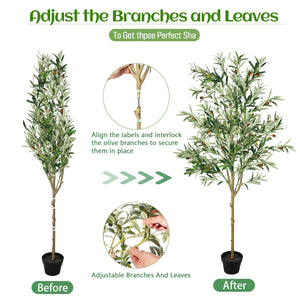 6FT Artificial Olive Tree Indoor Faux Plant