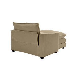 Classic Modern Comfortable Single Chair Deep Seat Sofa With Footstool