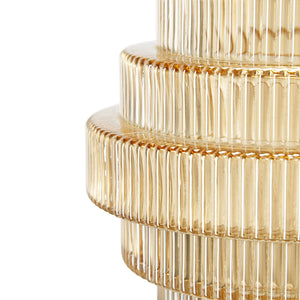 Tiered Geometric Amber Luster Glass Vase Set of 2 - Clear Amber