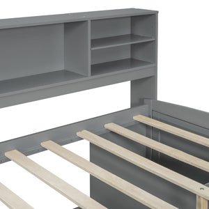 Daybed With 2 Bedside Cabinets, Upper Shelves And 4 Drawers