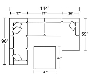 Harper - Sectional With Cocktail Ottoman