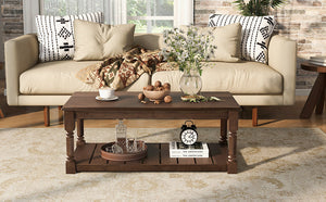 Vibe Haus Farmhouse Wooden Coffee Table