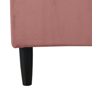 Aspen Vertical Tufted Headboard Platform Bed Set, Queen, Ash Rose Pink Velvet