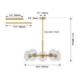 26" Modern Gold 5-Light Sputnik Chandelier with Clear Glass Shades