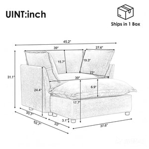 Modern Armchair Sofa With Movable Ottoman