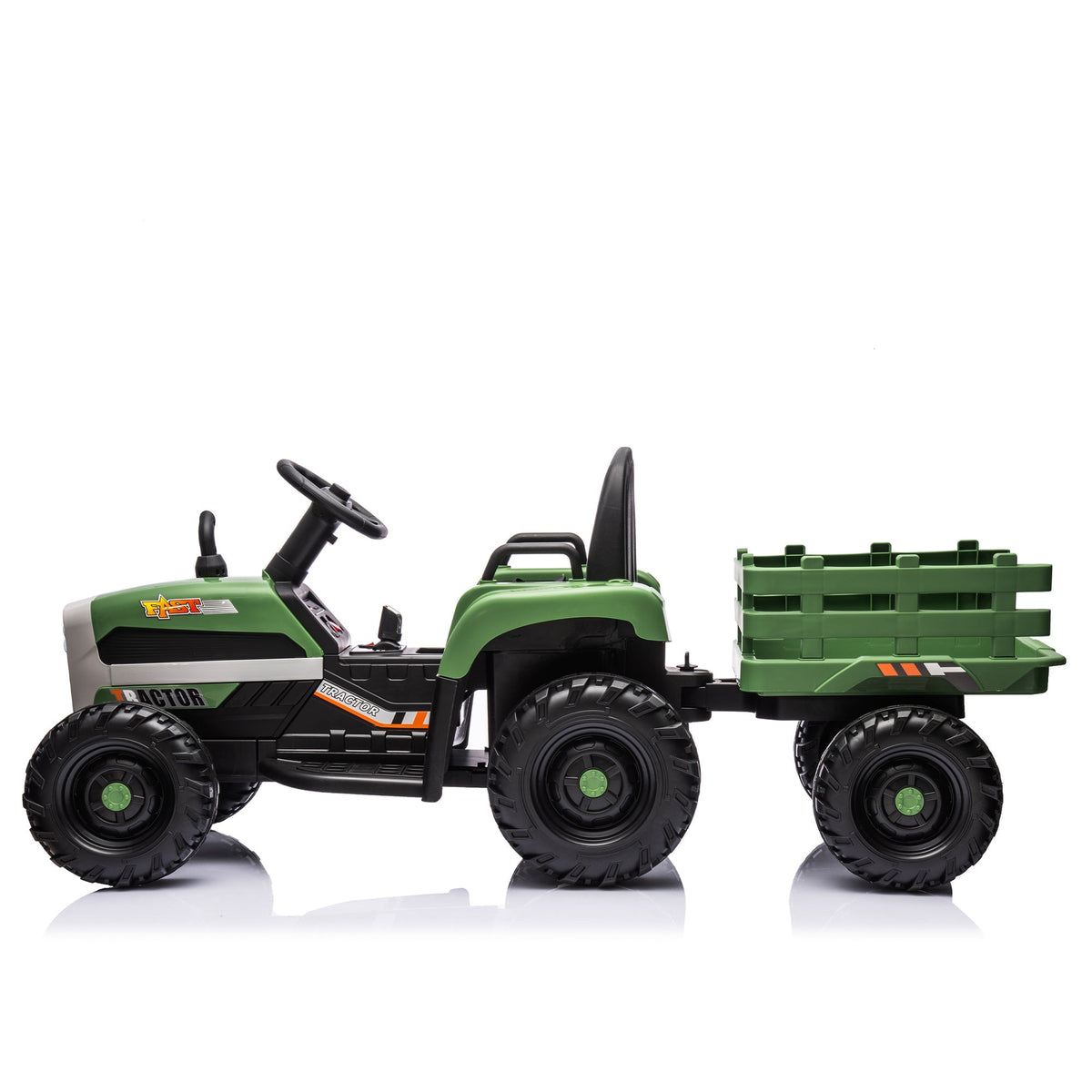 Ride On Tractor With Trailer - 24V Battery Powered Electric Tractor Toy