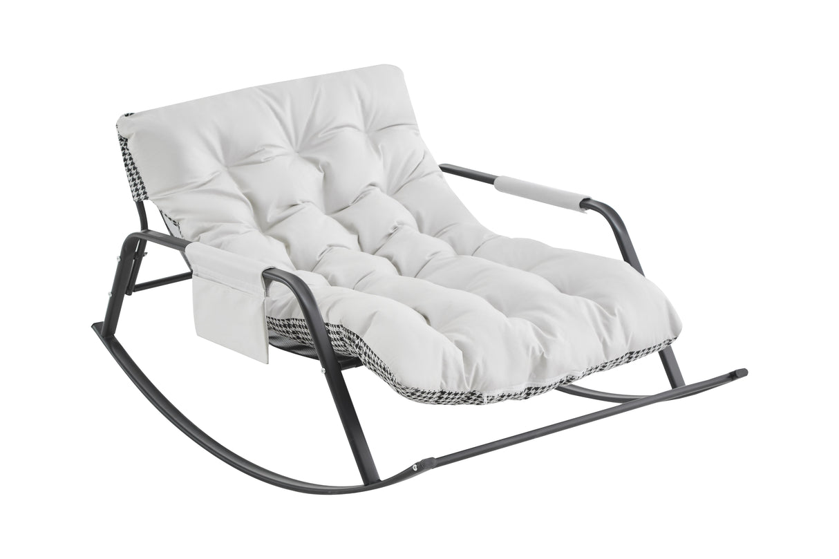 Samba Rocking Chair with Extra-Wide Technical Leather Upholstered Gliding Chair