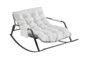 Samba Rocking Chair with Extra-Wide Technical Leather Upholstered Gliding Chair
