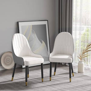 Modern Sponge-Filled Dining Chair, Solid Wood Metal Legs, Suitable For Restaurants, Living Rooms And Rooms (Set of 2)
