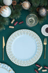 Elegant Plastic Charger Plate Set of 8 - 14" Round - Blue or Light Blue
