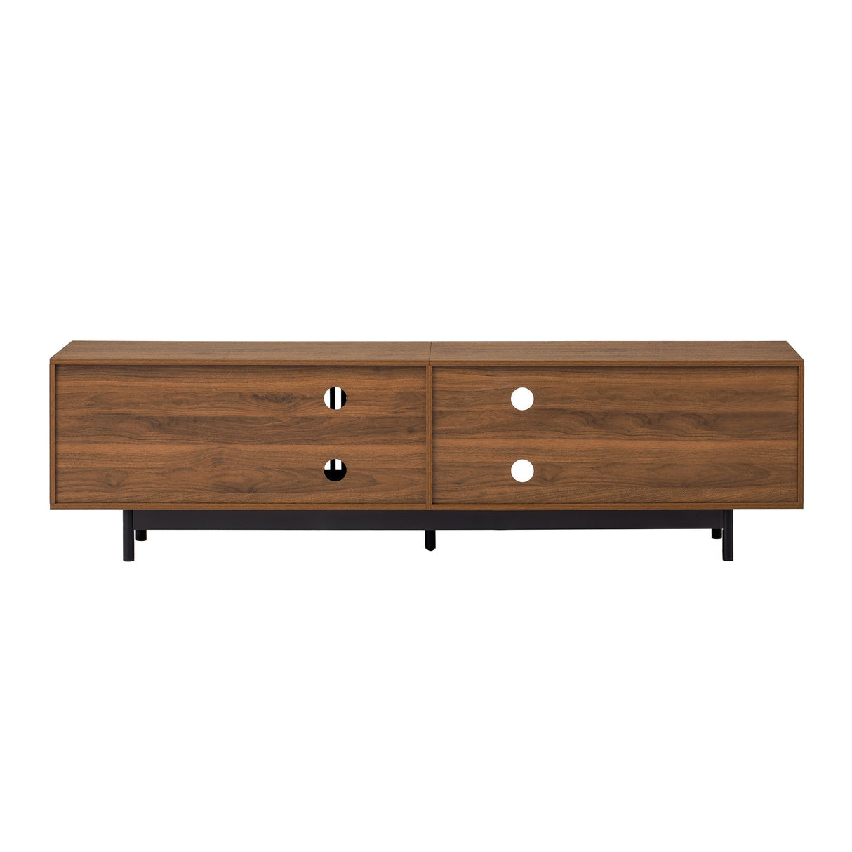 78 inch Modern TV Stand for TVs up to 85 inchesEntertainment Center with Deep Drawers & Cable ManagementSoft-Closing HingesSolid Wood Legs in Walnut Finish