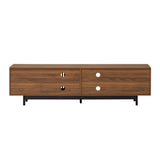 78 inch Modern TV Stand for TVs up to 85 inchesEntertainment Center with Deep Drawers & Cable ManagementSoft-Closing HingesSolid Wood Legs in Walnut Finish
