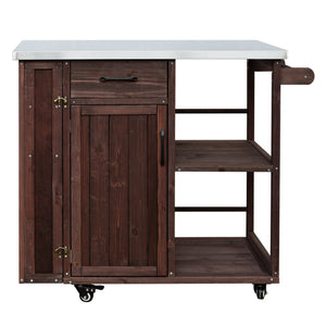 Outdoor Kitchen Island Fir Wood Prep Station