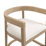 Modern Rubberwood Counter Stool Set of 2 with Upholstered Seats