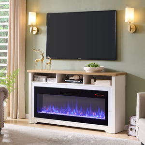 70 Inch Fireplace TV Stand for TVs up to 70" with 60" Smart Electric Fireplace
