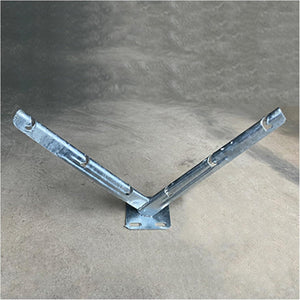 Galvanized V Bracket For Razor Wire Extension Fence Support - 1 Pair - Silver