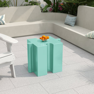 3-Piece Artistic Puzzle Table Set, Modular MGO Side Tables with Interlocking Design