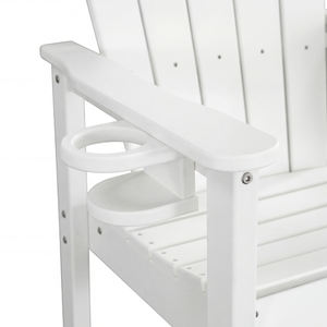 HDPE Bar Height Adirondack Patio Chair with Cup Holder and Armrests