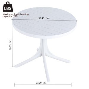 4 Piece Set Of Modern Color Block Designed Single Chairs With Round Table