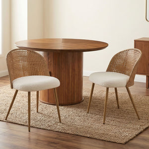 Dining Chairs (Set of 4) - Beige / Brown