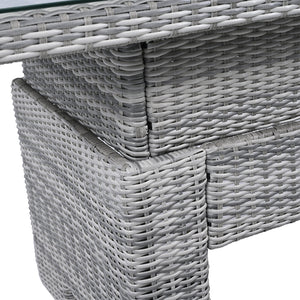 Outdoor Furniture Set Patio Rattan Furniture with Adjustable Table, Recliners, Side Tables, Ottomans