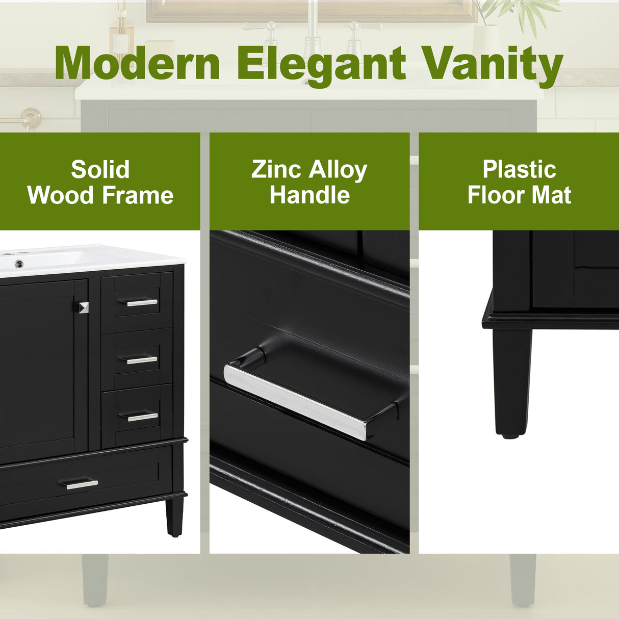 30" Bathroom Vanity with Sink Combo Set