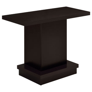 Reston Engineered Wood Pedestal Console Table Cappuccino
