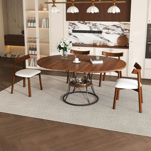 Round Extendable Dining Table Set With Chairs