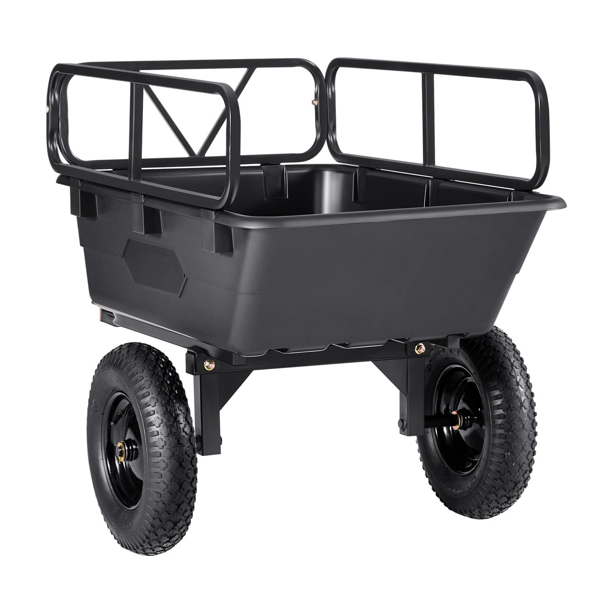 Dump Trailer 500 lbs 10 Cu. Ft Tow Behind Plastic Garden ATV Trailer Cart