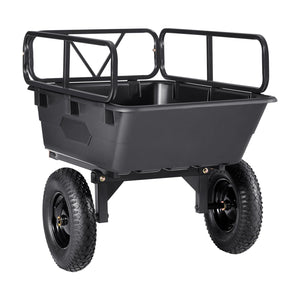 Dump Trailer 500 lbs 10 Cu. Ft Tow Behind Plastic Garden ATV Trailer Cart