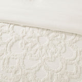 King/Cal King 3-Piece Tufted Cotton Chenille Medallion Duvet Cover Set