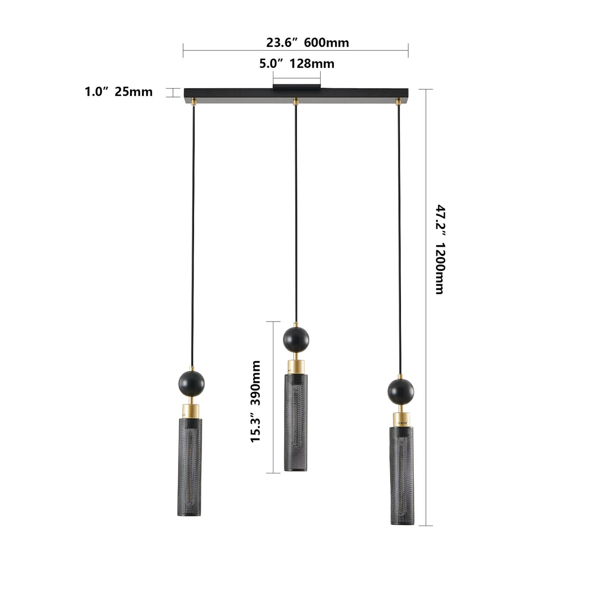 25" Modern Pendant Chandelier