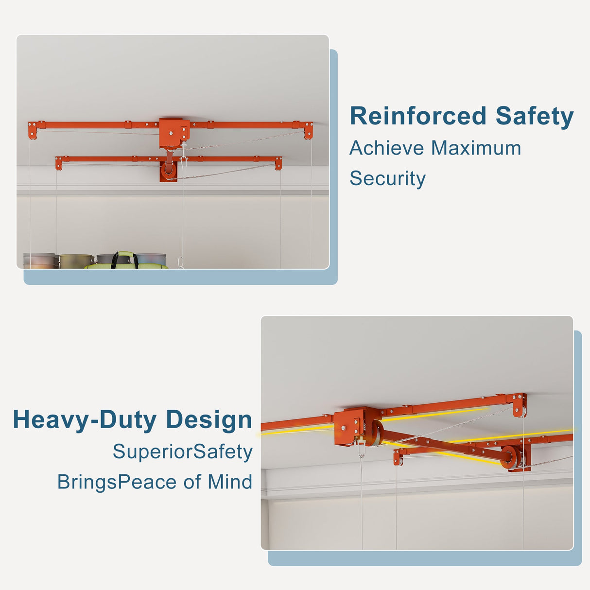 Orange Overhead Garage Storage Rack 4x8 FT
