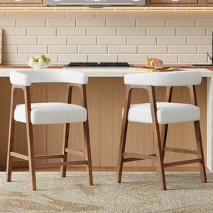 26'' Seat Height Bar Stools with Back - Set of 2