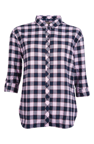 Women's Barbour Cassins Gingham Check Cotton Shirt, Size 12 US - Pink