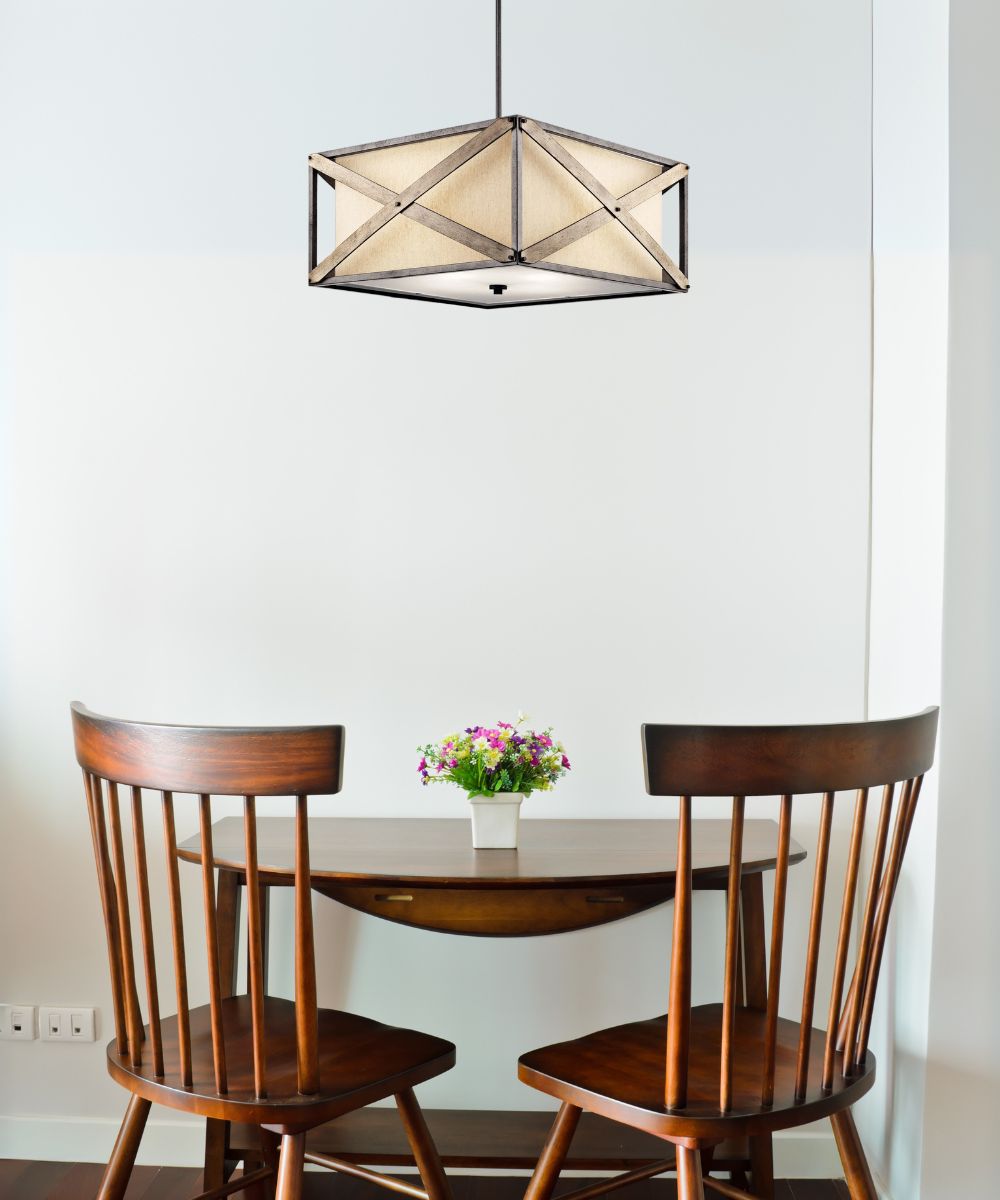 Cahoon 26"W 4-Light Anvil Iron Pendant/Semi-Flush Mount Light by Kichler