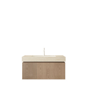 MURI 36" Bathroom Vanity & Sink with Floating Plywood Storage Cabinet